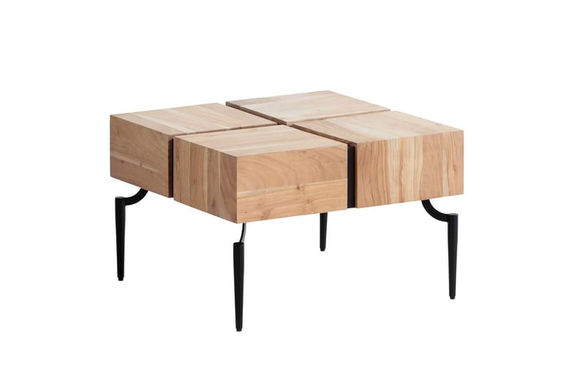 Sofabord Wohnling massivt tre 60 cm kube, kvadratisk, moderne stil lys brun - lys brun - Møbler - Bord - Sofabord & salongbord