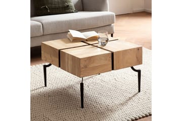 Sofabord Wohnling massivt tre 60 cm kube, kvadratisk, moderne stil lys brun - lys brun - Møbler - Bord - Sofabord & salongbord