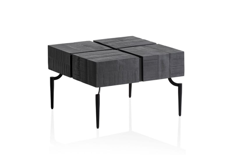 Sofabord Wohnling massivt tre 60 cm kube, kvadratisk, moderne stil Svart - Svart - Møbler - Bord - Sofabord & salongbord