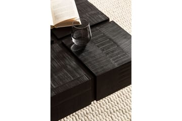 Sofabord Wohnling massivt tre 60 cm kube, kvadratisk, moderne stil Svart - Svart - Møbler - Bord - Sofabord & salongbord