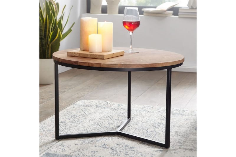 Sofabord Wohnling Massivt tre 60 cm rund moderne - Møbler - Bord - Sofabord & salongbord