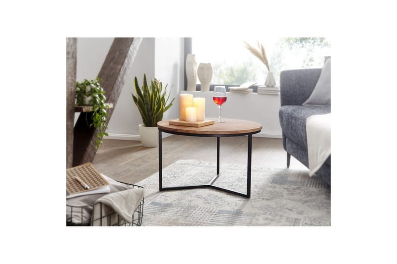 Sofabord Wohnling Massivt tre 60 cm rund moderne - Møbler - Bord - Sofabord & salongbord