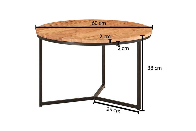 Sofabord Wohnling Massivt tre 60 cm rund moderne - Møbler - Bord - Sofabord & salongbord
