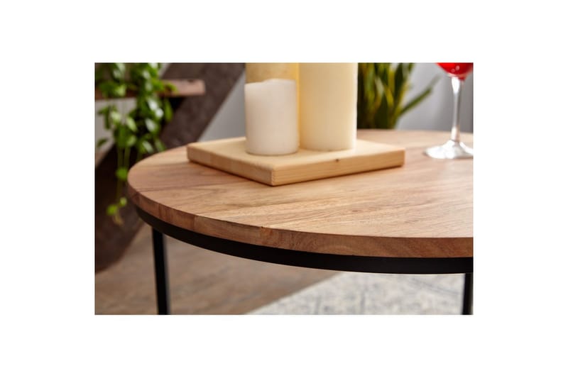 Sofabord Wohnling Massivt tre 60 cm rund moderne - Møbler - Bord - Sofabord & salongbord