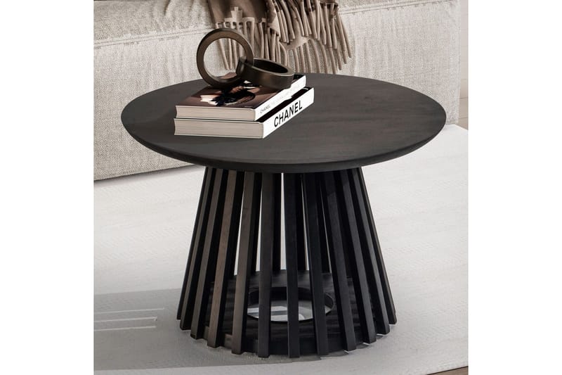 Sofabord Wohnling Massivt tre konisk treformet sokkel vintage stil - Møbler - Bord - Sofabord & salongbord