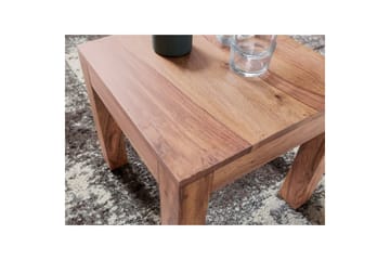 Sofabord Wohnling Massivt tre landlig stil klassisk håndlaget 45x45 cm, Akasie - 45x45 cm, Akasie - Møbler - Bord - Sofabord & salongbord