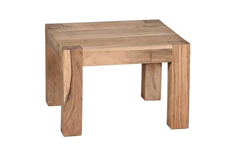Sofabord Wohnling Massivt tre landlig stil klassisk håndlaget 60x60 cm, Akasie - 60x60 cm, Akasie - Møbler - Bord - Sofabord & salongbord