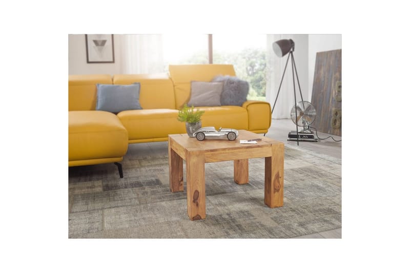 Sofabord Wohnling Massivt tre landlig stil klassisk håndlaget 60x60 cm, Akasie - 60x60 cm, Akasie - Møbler - Bord - Sofabord & salongbord