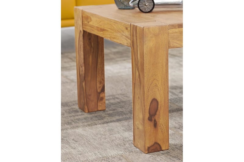 Sofabord Wohnling Massivt tre landlig stil klassisk håndlaget 60x60 cm, Akasie - 60x60 cm, Akasie - Møbler - Bord - Sofabord & salongbord