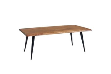 Sofabord Wohnling Massivt tre med buet kant og nåleformede metallben, landlig stil - Møbler - Bord - Sofabord & salongbord