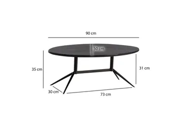 Sofabord Wohnling Massivt tre oval 90 cm moderne - Møbler - Bord - Sofabord & salongbord