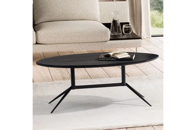 Sofabord Wohnling Massivt tre oval 90 cm moderne - Møbler - Bord - Sofabord & salongbord