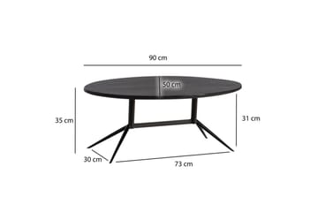 Sofabord Wohnling Massivt tre oval 90 cm moderne - Møbler - Bord - Sofabord & salongbord
