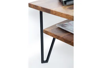 Sofabord Wohnling Massivt tre rektangulært med brett og metallben i landlig stil - Møbler - Bord - Sofabord & salongbord
