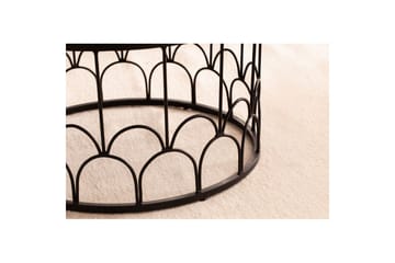 Sofabord Wohnling Massivt treverk rund 60 cm med moderne metallramme moderne - Møbler - Bord - Sofabord & salongbord