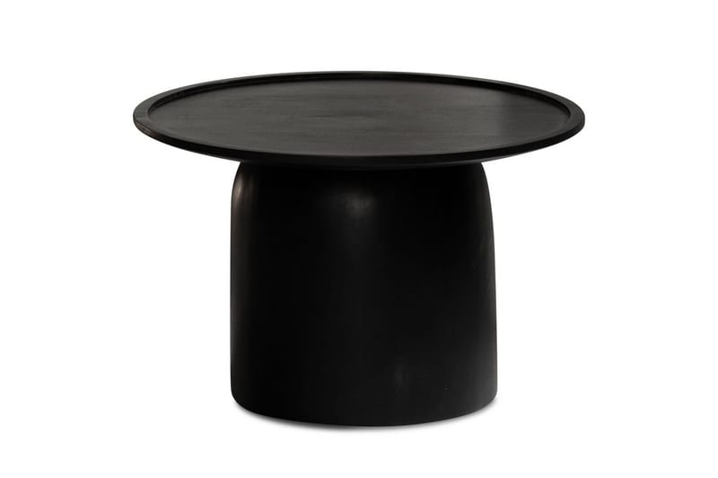 Sofabord Wohnling Massivt treverk rund 60 cm sylinderstil base klassisk moderne - Møbler - Bord - Sofabord & salongbord