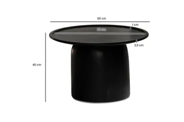 Sofabord Wohnling Massivt treverk rund 60 cm sylinderstil base klassisk moderne - Møbler - Bord - Sofabord & salongbord