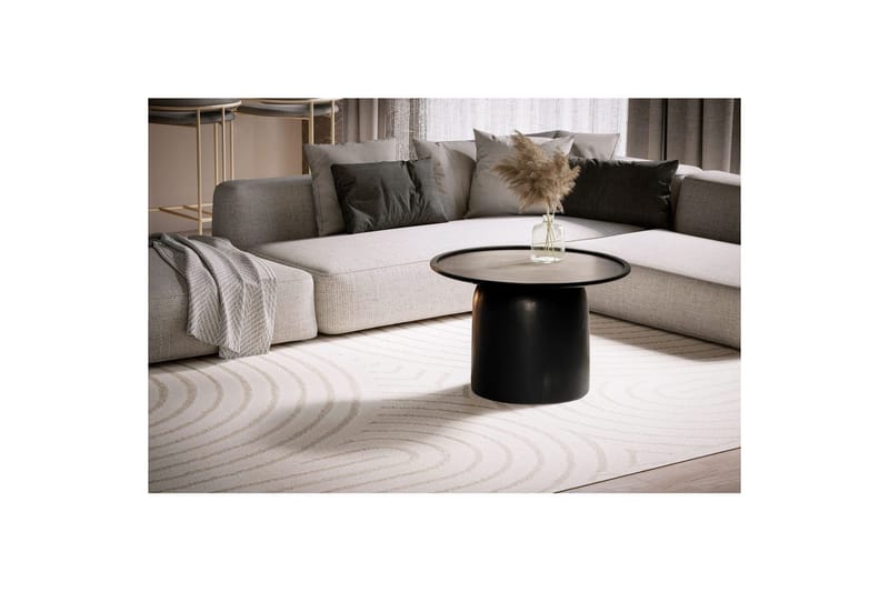 Sofabord Wohnling Massivt treverk rund 60 cm sylinderstil base klassisk moderne - Møbler - Bord - Sofabord & salongbord