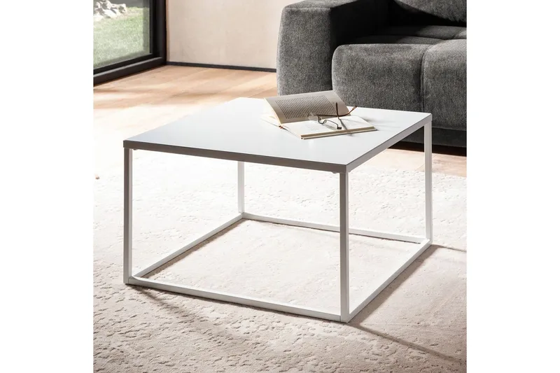 Sofabord Wohnling metall kvadratisk, moderne stil Hvit - Hvit - Møbler - Bord - Sofabord & salongbord