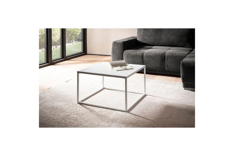 Sofabord Wohnling metall kvadratisk, moderne stil Hvit - Hvit - Møbler - Bord - Sofabord & salongbord