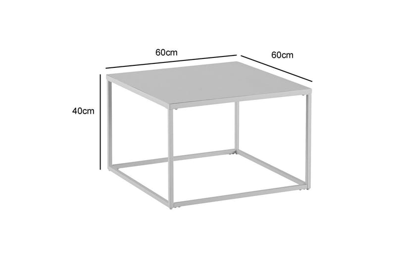 Sofabord Wohnling metall kvadratisk, moderne stil Hvit - Hvit - Møbler - Bord - Sofabord & salongbord