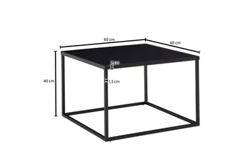 Sofabord Wohnling metall kvadratisk, moderne stil Svart - Svart - Møbler - Bord - Sofabord & salongbord