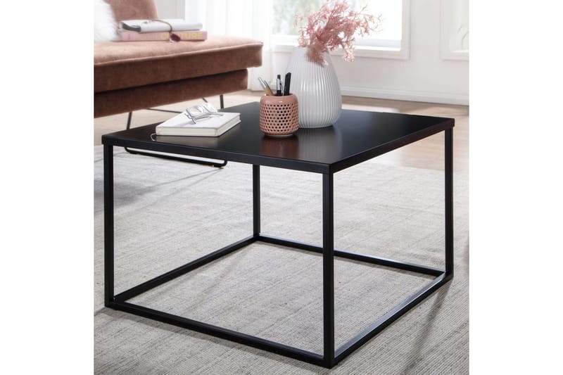 Sofabord Wohnling metall kvadratisk, moderne stil Svart - Svart - Møbler - Bord - Sofabord & salongbord