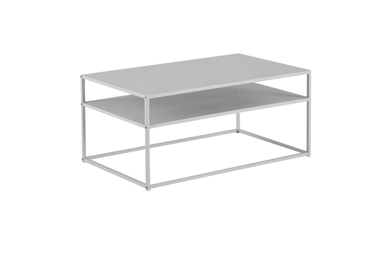 Sofabord Wohnling metall rektangulær med brett, moderne stil Hvit - Hvit - Møbler - Bord - Sofabord & salongbord
