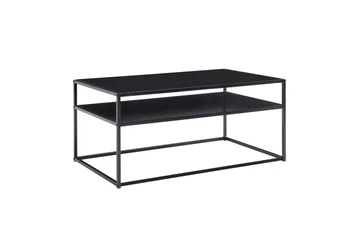 Sofabord Wohnling metall rektangulær med brett, moderne stil Svart - Svart - Møbler - Bord - Sofabord & salongbord
