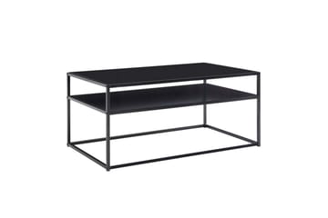 Sofabord Wohnling metall rektangulær med brett, moderne stil Svart - Svart - Møbler - Bord - Sofabord & salongbord