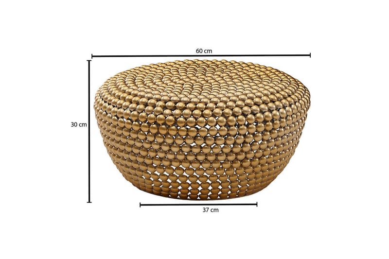 Sofabord Wohnling Metall Rund 60 cm Halvkule Overflate Moderne - Møbler - Bord - Sofabord & salongbord