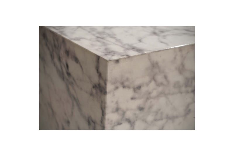 Sofabord Wohnling MONOBLOC marmorlook 40x40x45 cm, moderne stil Marmor Hvit - Marmor Hvit - Møbler - Bord - Sofabord & salongbord