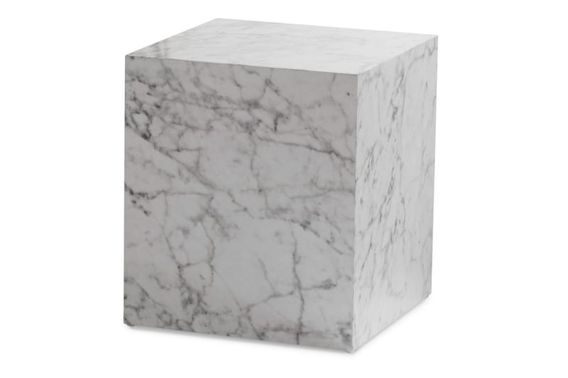 Sofabord Wohnling MONOBLOC marmorlook 40x40x45 cm, moderne stil Marmor Hvit - Marmor Hvit - Møbler - Bord - Sofabord & salongbord