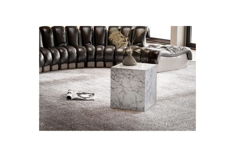 Sofabord Wohnling MONOBLOC marmorlook 40x40x45 cm, moderne stil Marmor Hvit - Marmor Hvit - Møbler - Bord - Sofabord & salongbord