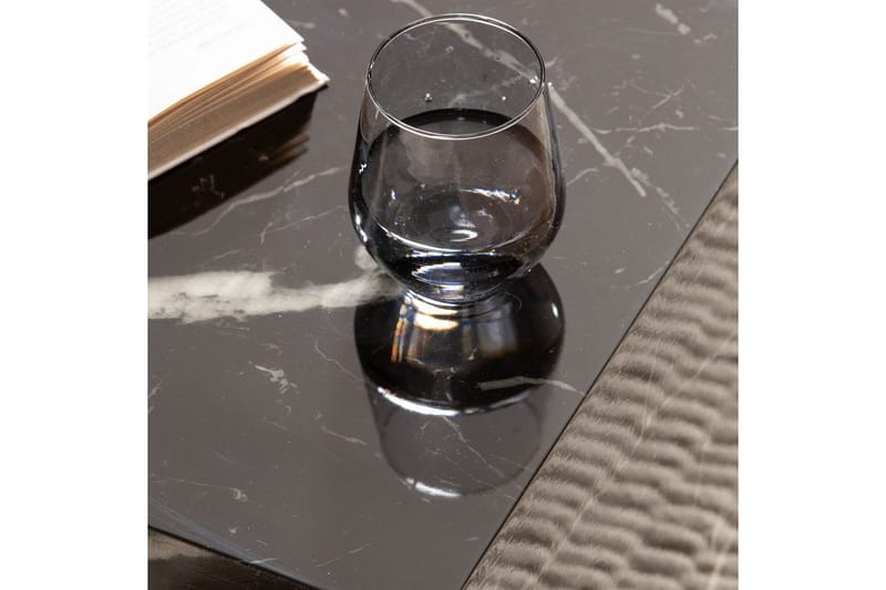 Sofabord Wohnling MONOBLOC marmorlook 40x40x45 cm, moderne stil Svart marmor - Svart marmor - Møbler - Bord - Sofabord & salongbord