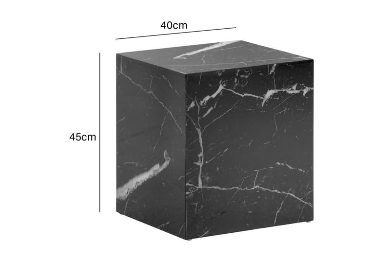 Sofabord Wohnling MONOBLOC marmorlook 40x40x45 cm, moderne stil Svart marmor - Svart marmor - Møbler - Bord - Sofabord & salongbord