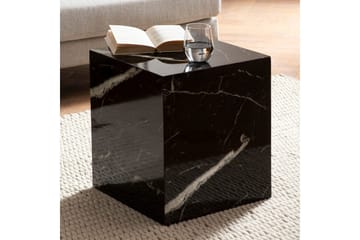 Sofabord Wohnling MONOBLOC marmorlook 40x40x45 cm, moderne stil Svart marmor - Svart marmor - Møbler - Bord - Sofabord & salongbord