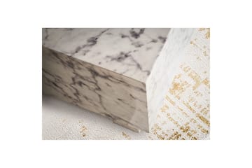 Sofabord Wohnling MONOBLOC moderne look, 60x60x35 cm, løperben Marmor Hvit - Marmor Hvit - Møbler - Bord - Sofabord & salongbord