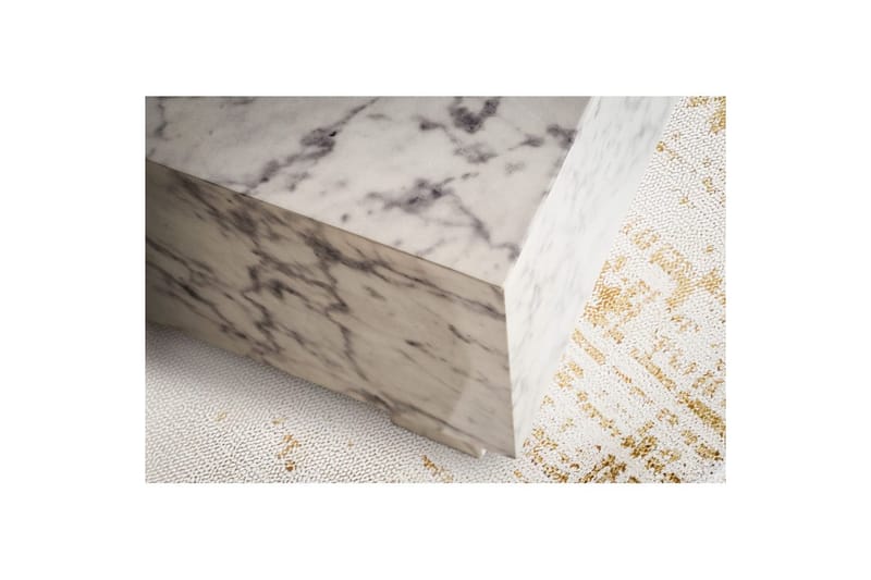 Sofabord Wohnling MONOBLOC moderne look, 60x60x35 cm, løperben Marmor Hvit - Marmor Hvit - Møbler - Bord - Sofabord & salongbord