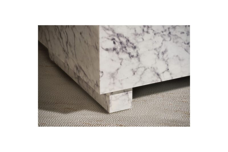 Sofabord Wohnling MONOBLOC moderne look, 60x60x35 cm, løperben Marmor Hvit - Marmor Hvit - Møbler - Bord - Sofabord & salongbord