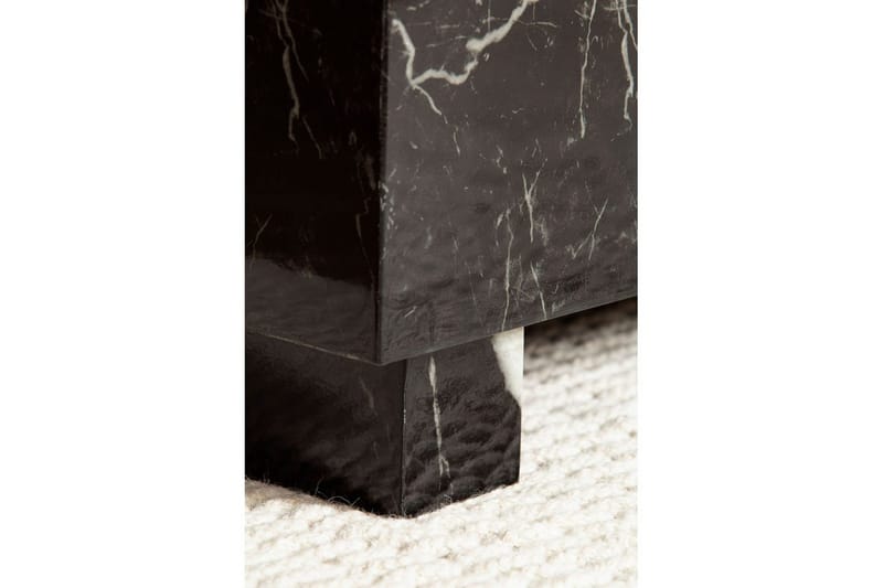 Sofabord Wohnling MONOBLOC moderne look, 60x60x35 cm, løperben Svart marmor - Svart marmor - Møbler - Bord - Marmorbord