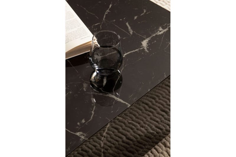 Sofabord Wohnling MONOBLOC moderne look, 60x60x35 cm, løperben Svart marmor - Svart marmor - Møbler - Bord - Sofabord & salongbord