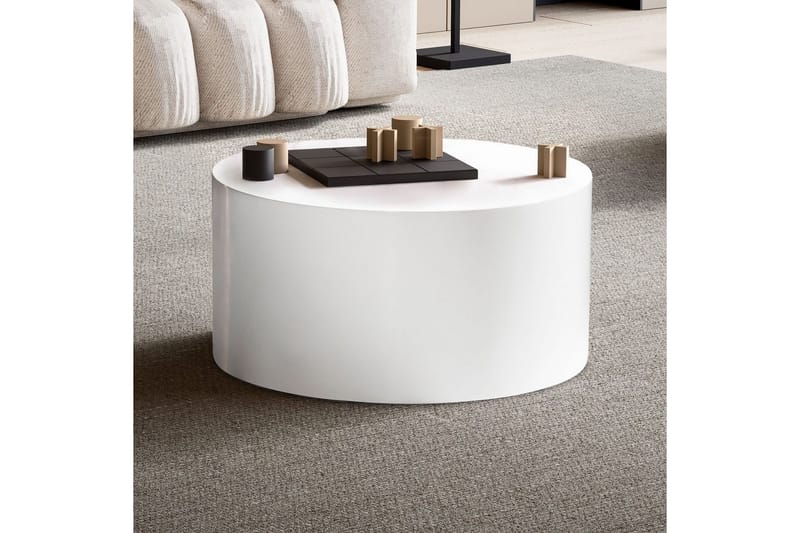 Sofabord Wohnling MONOBLOC rund 60 cm, moderne stil Hvit - Hvit - Møbler - Bord - Sofabord & salongbord