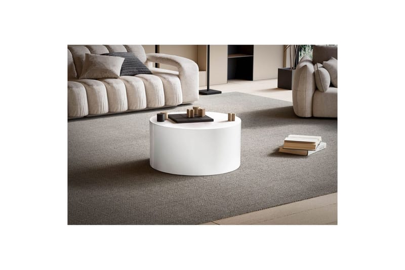 Sofabord Wohnling MONOBLOC rund 60 cm, moderne stil Hvit - Hvit - Møbler - Bord - Sofabord & salongbord