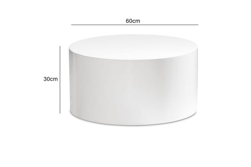 Sofabord Wohnling MONOBLOC rund 60 cm, moderne stil Hvit - Hvit - Møbler - Bord - Sofabord & salongbord