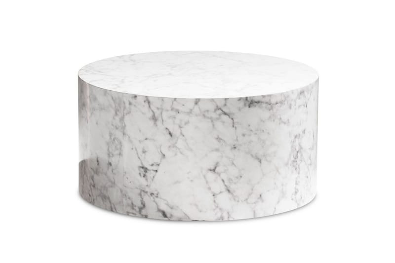 Sofabord Wohnling MONOBLOC rund 60 cm, moderne stil Marmor Hvit - Marmor Hvit - Møbler - Bord - Sofabord & salongbord