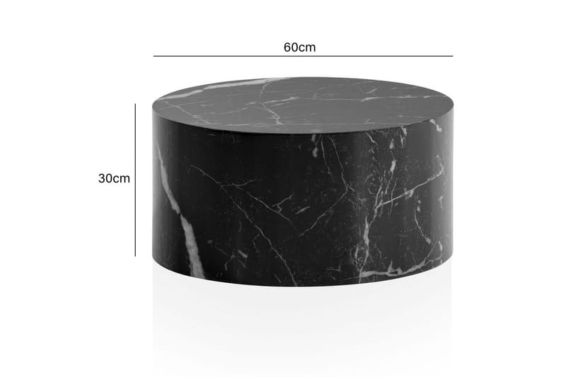 Sofabord Wohnling MONOBLOC rund 60 cm, moderne stil Svart marmor - Svart marmor - Møbler - Bord - Marmorbord