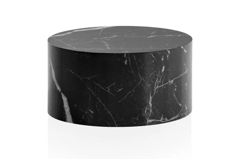 Sofabord Wohnling MONOBLOC rund 60 cm, moderne stil Svart marmor, Svart marmor