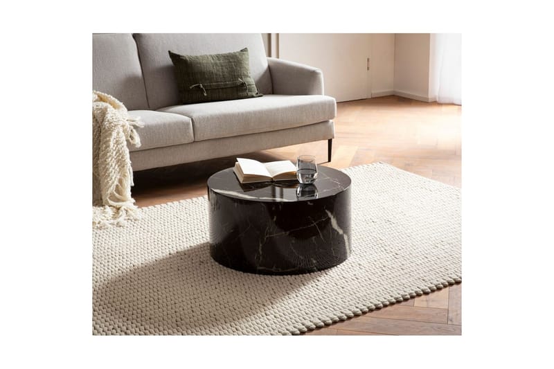 Sofabord Wohnling MONOBLOC rund 60 cm, moderne stil Svart marmor - Svart marmor - Møbler - Bord - Sofabord & salongbord