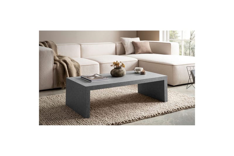Sofabord Wohnling rektangulær 110 cm, steinoptikk, moderne utseende Grå - Grå - Møbler - Bord - Sofabord & salongbord